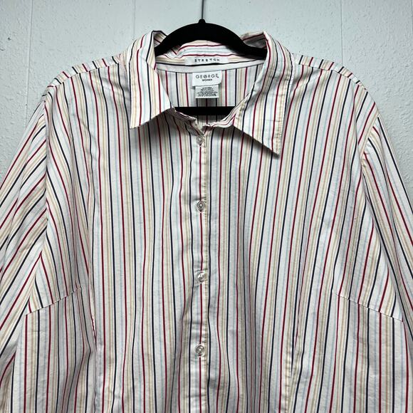 George Womens Shirt 26/28W Cotton Stretch Business Workwear Office Career Dressy - Picture 3 of 10